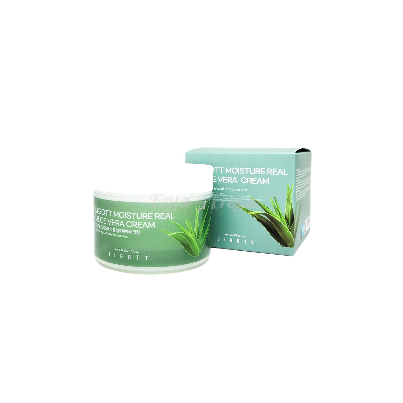 JIGOTT MOISTURE REAL ALOE VERA CREAM 150ml Крем для лица с экстрактом алоэ 150мл