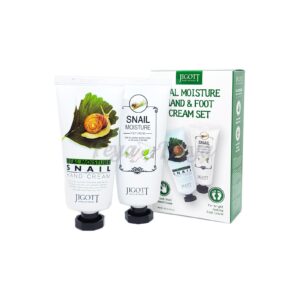 JIGOTT REAL MOISTURE HAND&FOOT CREAM SET Набор кремов для рук и ног с муцином улитки 100мл+100мл