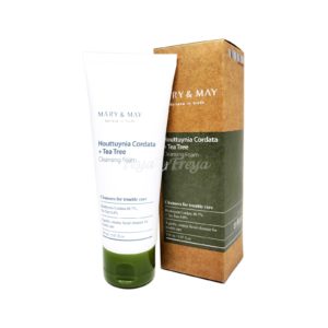 MARY & MAY HOUTTUYNIA CORDATA+TEA TREE CLEANSING FOAM 150ml Пенка для умывания с хауттюйнией и чайным деревом 150мл