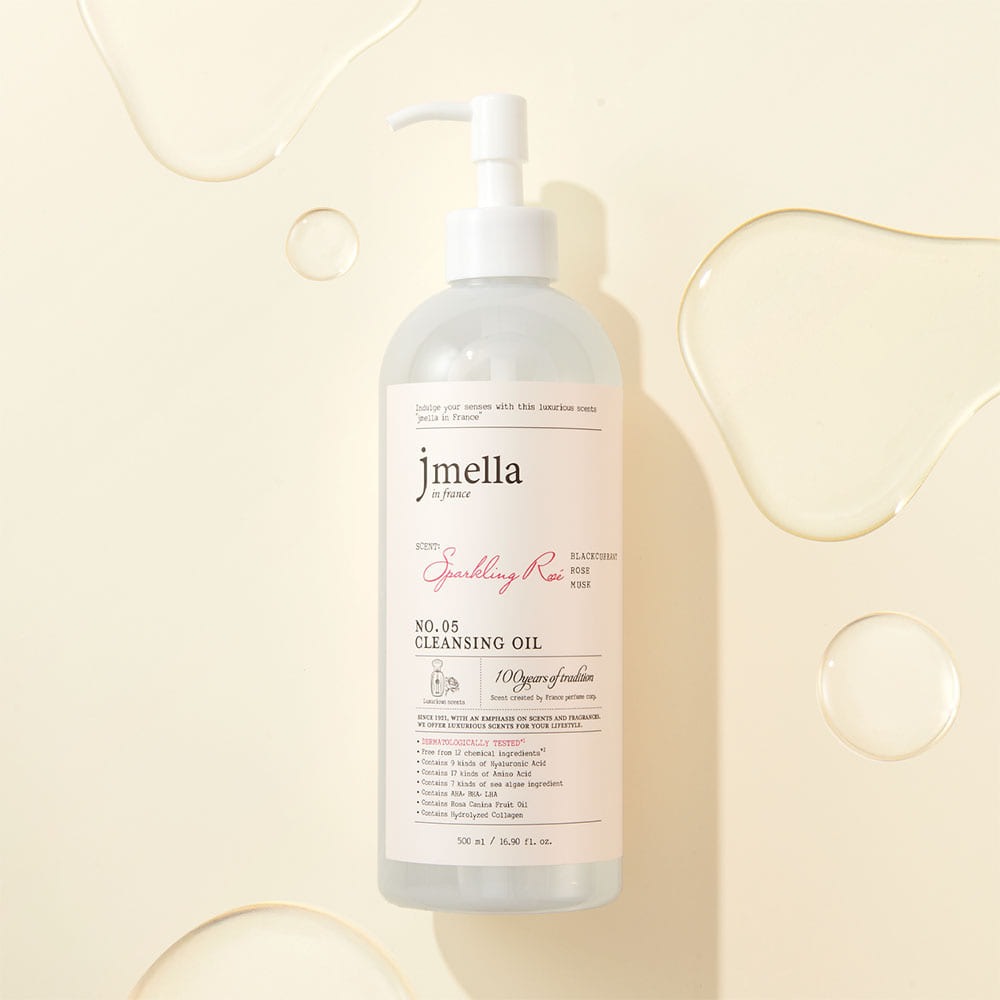 JMELLA IN FRANCE SPARKLING ROSE CLEANSING OIL 500ml Парфюмированное гидрофильное масло для лица "Сверкающая роза" 500мл