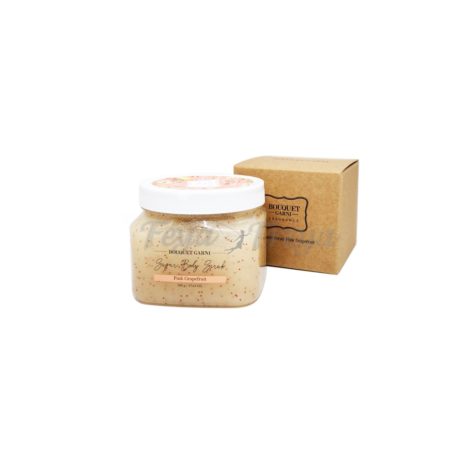 BOUQUET GARNI SUGAR BODY SCRUB PINK GRAPEFRUIT 500g Сахарная гель-скатка для тела "Розовый грейпфрут" 500гр