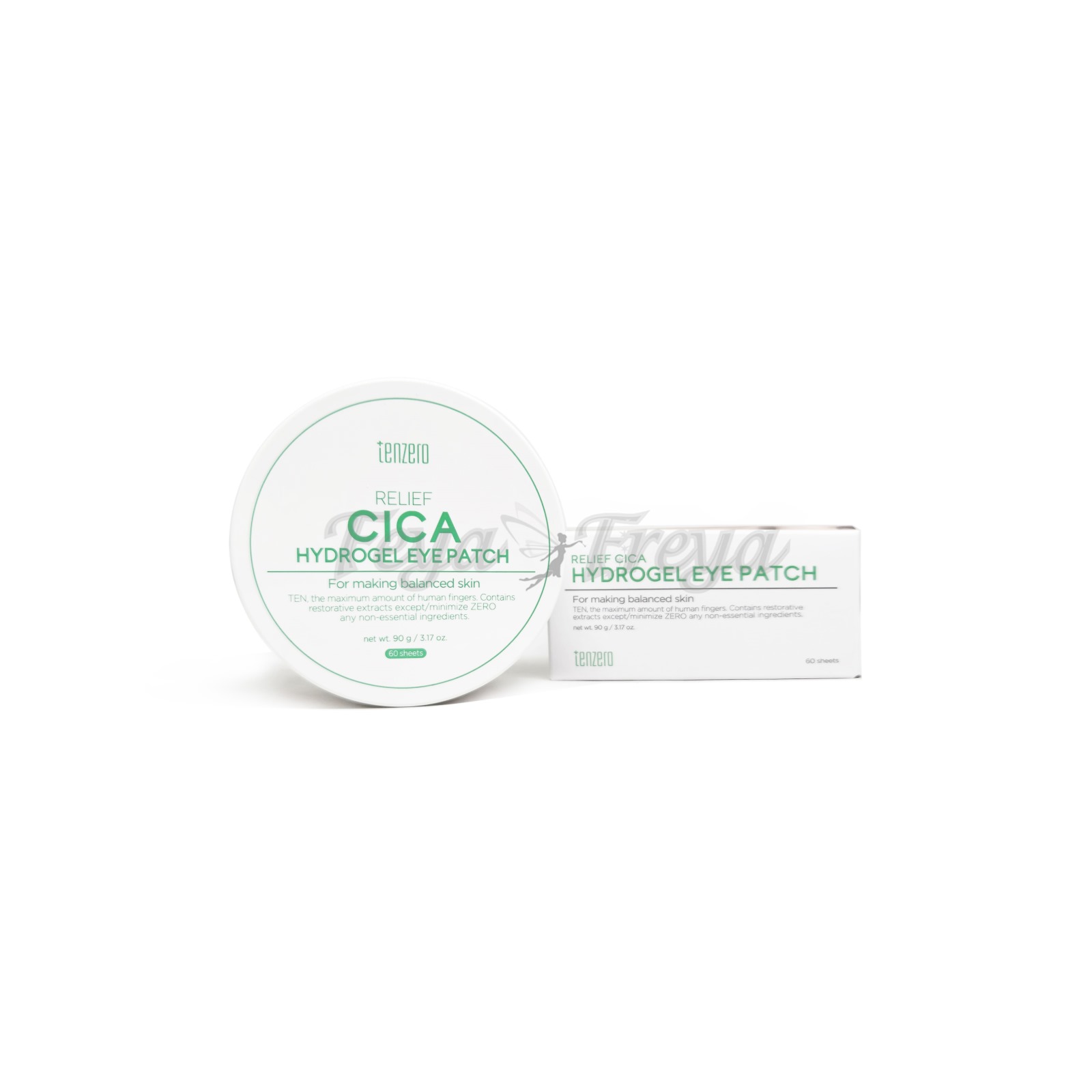 TENZERO RELIEF CICA HYDROGEL EYE PATCH 90g (60ea) Гидрогелевые патчи под глаза с экстрактом центеллы 90гр(60шт)