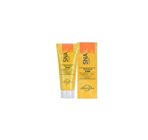 GRACE DAY SNAIL CLAY VITAL FACIAL FOAM 180ml Пенка для умывания с муцином улитки и глиной 180мл