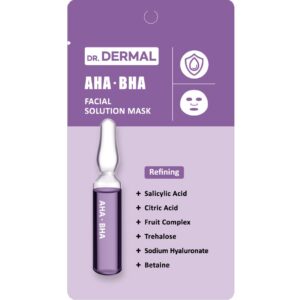 DR.DERMAL FACIAL SOLUTION MASK AHA·BHA 25ml Тканевая маска для лица с АНА·BHA кислотами 25мл*10шт