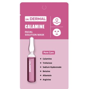 DR.DERMAL FACIAL SOLUTION MASK CALAMINE 25ml Тканевая маска для лица для сужения пор с каламином 25мл*10шт