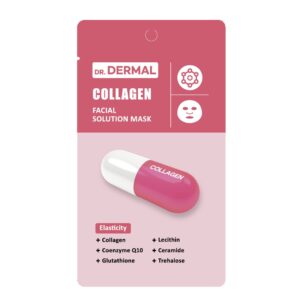 DR.DERMAL FACIAL SOLUTION MASK COLLAGEN 25ml Тканевая маска для лица с коллагеном 25мл*10шт