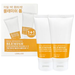 LEBELAGE REAL SENSATION BLEMISH CLEANSING FOAM Пенка для умывания для борьбы с пигментными пятнами 150мл*2шт