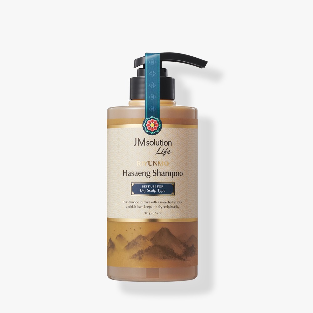 JM SOLUTION LIFE RIYUNMO HASAENG SHAMPOO Премиальный шампунь для волос с восточными травами для сухой кожи головы 500гр
