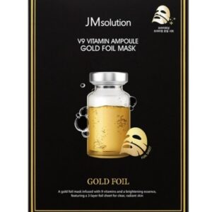 JM SOLUTION V9 VITAMIN AMPOULE GOLD FOIL MASK Витаминизированная ампульная тканевая маска 35мл